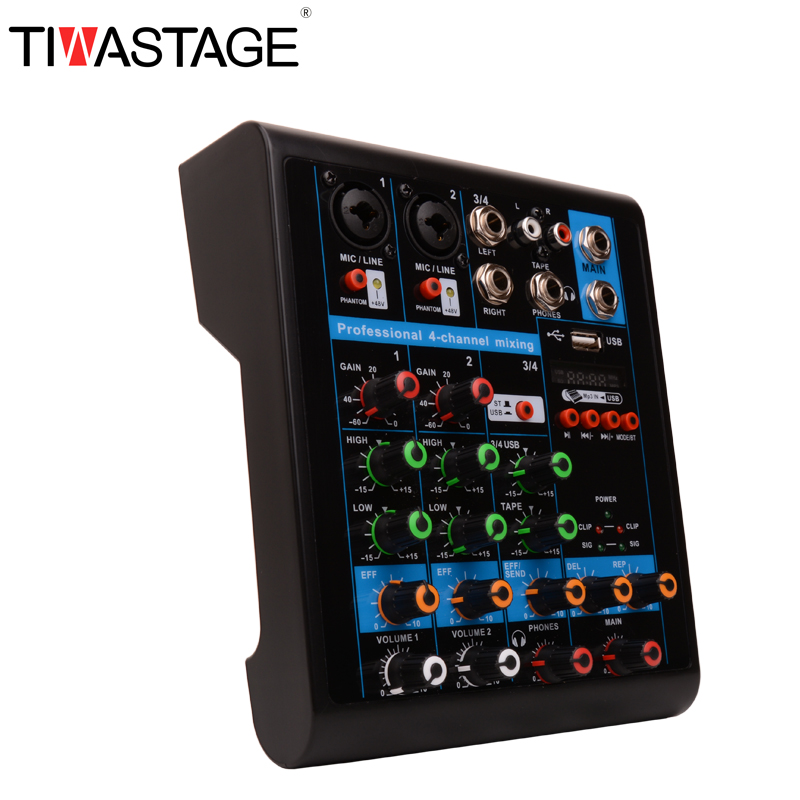 Mezclador de audio Tiwa 4 canal profesional