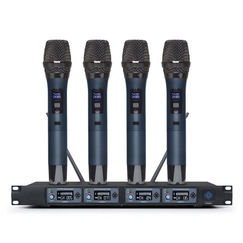 Sistema de micrófono inalámbrico UHF 4 canales para el show personal de la etapa KTV
