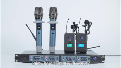 Micrófono de karaoke inalámbrico de 4 canales TW-48 con micrófono de mano