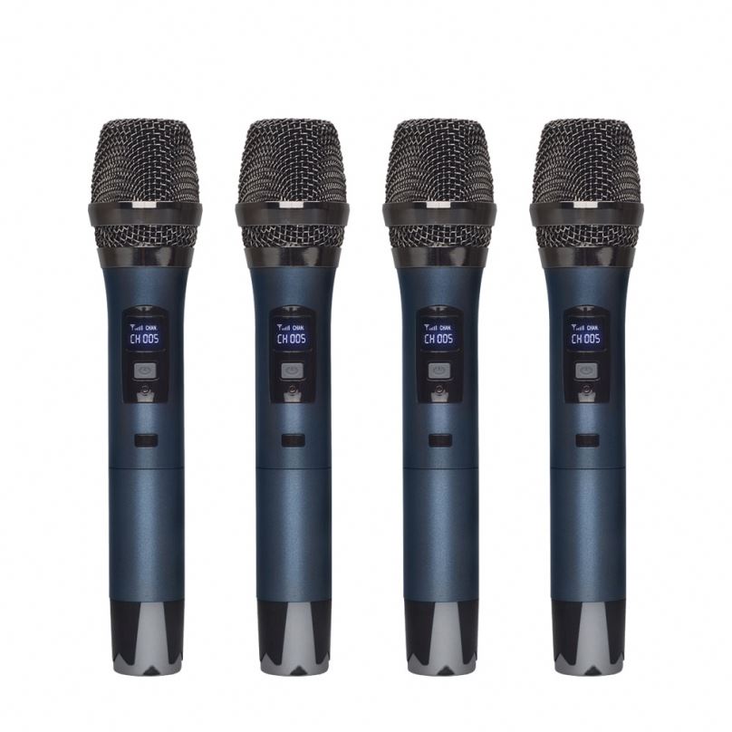 Micrófono profesional de micrófono inalámbrico de micrófono inalámbrico UHF profesional de 4 canales