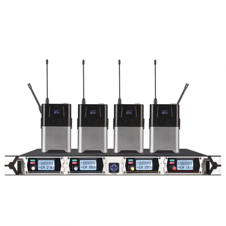 Tiwa UHF 4 canales Sistema de micrófono inalámbrico para el escenario KTV Personal Show