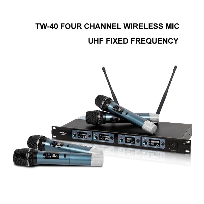 Venta de fábrica TW40 4 canal UHF micrófono inalámbrico