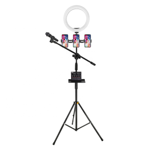 Soporte de trípode micrófono con luz de anillo de 26 cm para Livestream YouTube grabación de video Tiktok Stand