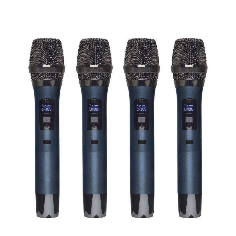 Micrófono profesional de la mano del micrófono inalámbrico del micrófono del micrófono de cuatro canales profesionales del micrófono